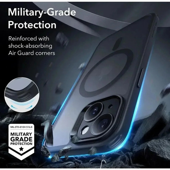 ESR Translucent Black Matte Case for iPhone 15 Case Screen & Lens Protectors - Picture 5 of 8